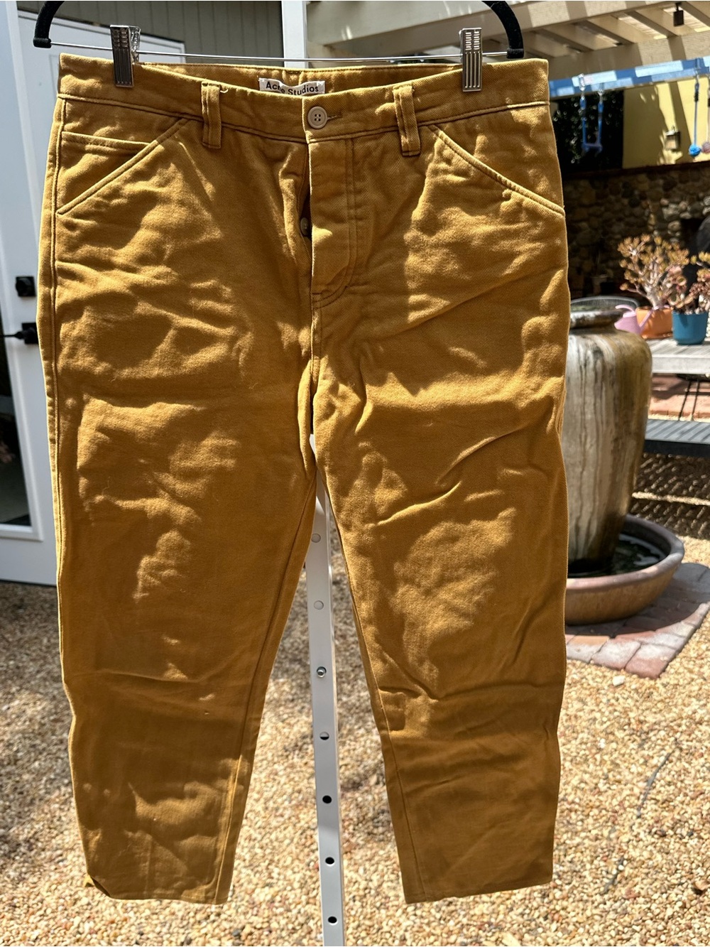 Acne Studios Men's Mustard Twill Chinos